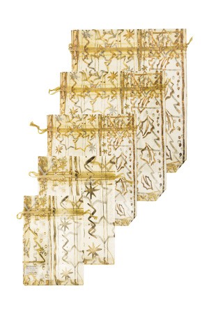 Organzasäckchen gold, 5-teiliges Set