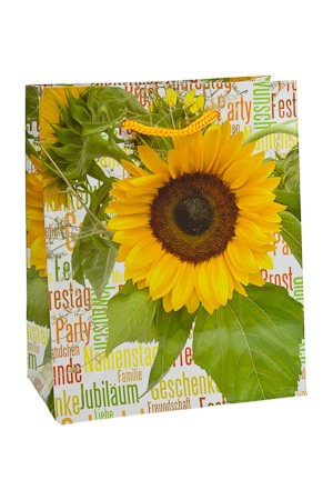 Geschenktasche 'Sonnenblume', 11 x 6 x 13,5 cm