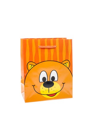 Geschenktüte 'Bär' orange, 11 x 6 x 13,5 cm