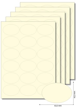 Etiketten oval 'Vanille' - 20 Blatt A4