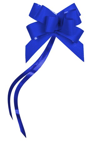 Ziehschleife Paperlook ca. 80 mm, blau, 10 Stück