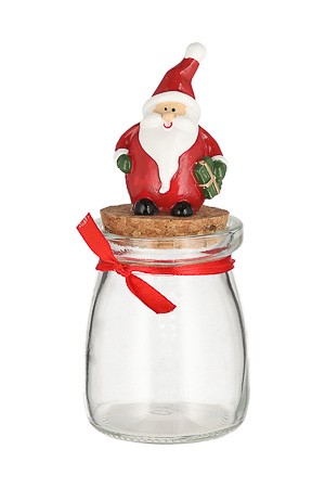 Deko-Korkenglas mit Weihnachtsmann 90 ml