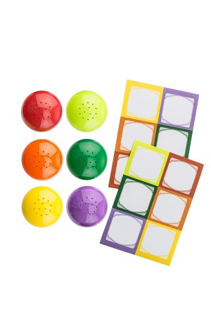 Cubi Streuerkappe 6er plus 12 Etiketten, 6 Farben