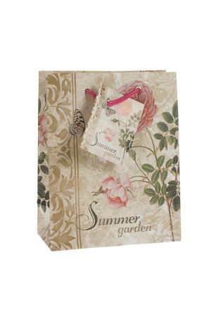 Geschenktüte 'Summer Garden Rosen', 11,5 x 6 x 14,5 cm