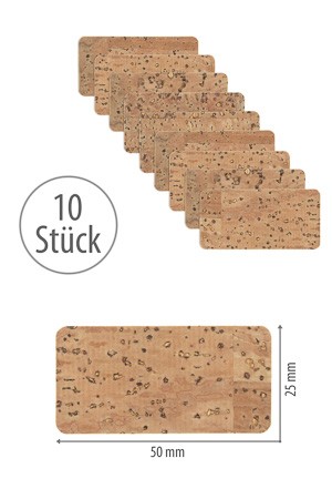 Naturkork-Etikett 50 x 25 mm, 10 Stück
