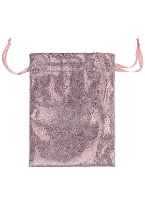 Stoffbeutel rosé/silber glänzend, 11 x 15 cm