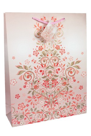 Geschenktüte 'Rosa Ornamente', 25 x 8,5 x 34 cm