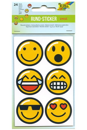 Rund-Sticker 'Emojis' Ø 4 cm, 24 Stück