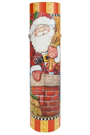 Flaschenbox 'Weihnachtsmann und Elch'