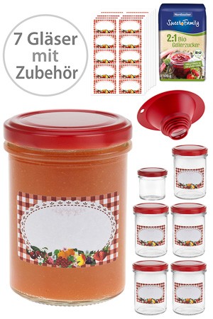 Komplett-Set Sturzglas 230 ml TO 66 rot mit vielen Extras