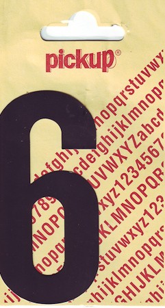 Sticker 'Ziffer 6, 90 mm' schwarz