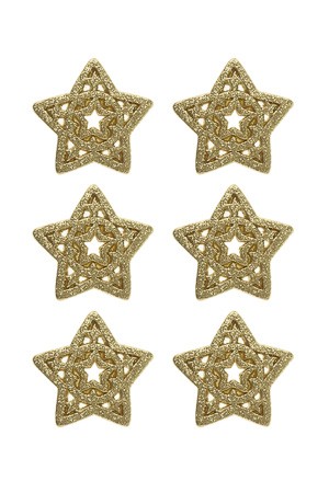 Weihnachtsornamente zum Aufkleben 'Stern', 6 Stück