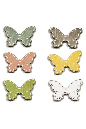 Holz-Sticker 'Schmetterlinge', 6 Stück