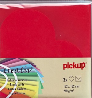 Doppelkarten in Herzform rot - 3er Set