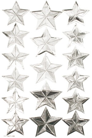 Schmucketiketten 'Silberne Sterne'