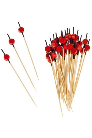 Bambusstäbchen rot 'Kreis', 36 Stück