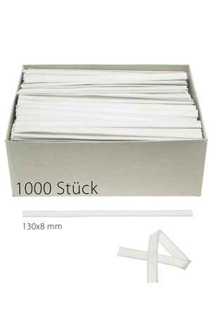 Clipbandverschlüsse 130 x 8 mm weiß, 1000 Stück