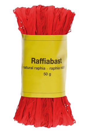 Raffia Bast 50 g rot