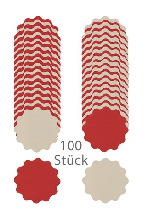 Wende-Deckchen aus Folie Ø 135 mm, rot/creme, 100er Pack