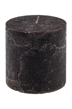 Stumpenkerze 'Rustik' Ø 9 cm, schwarz