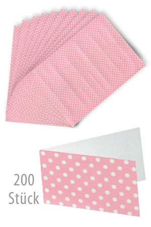 Schildchen 45 x 25 mm rosa gepunktet, 200 Stück