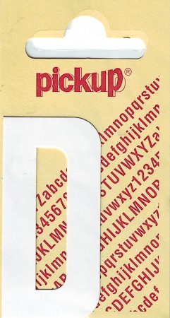 Sticker 'Buchstabe D, 60 mm' weiß