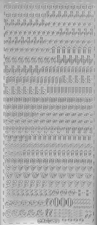Sticker 'Antikes Alphabet in Kleinbuchstaben' silber