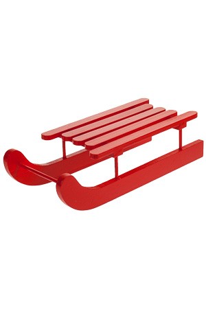 Deko-Schlitten aus Holz, rot groß