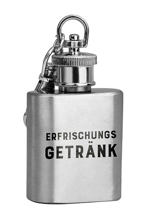 Schlüsselanhänger Flachmann 'Erfrischungsgetränk', Edelstahl