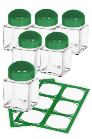 Cubi Streuer grün, 6er mit Etiketten