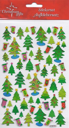 Weihnachtssticker-Set 'Tannenbaum' beglimmert