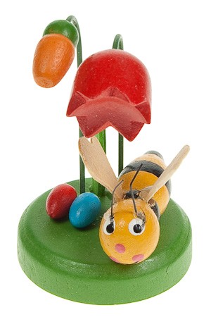 Holz-Figur zum Aufkleben 'Biene mit Blume'